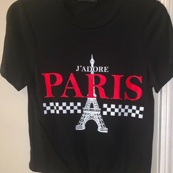 This is a red,white,and black crop top. And it is a size large in jr. - Picture 1 of 1